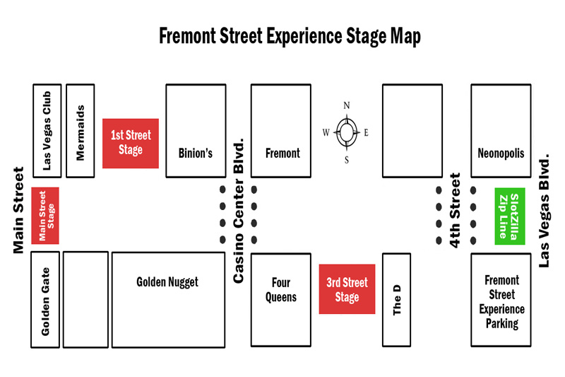 Fremont Street Experience stage map