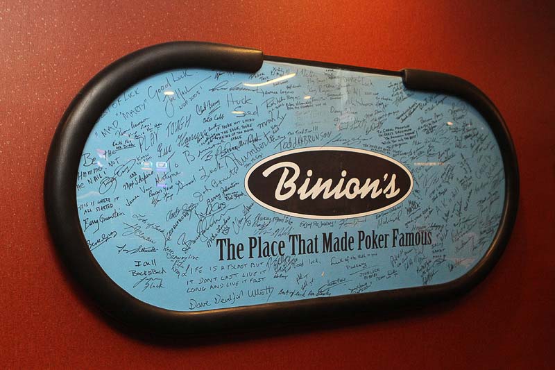 Binion's poker table