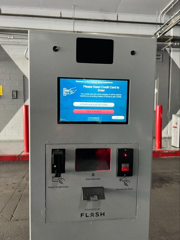 A Flash machine at the entrance/exit of the Fremont Street Experience parking garage.