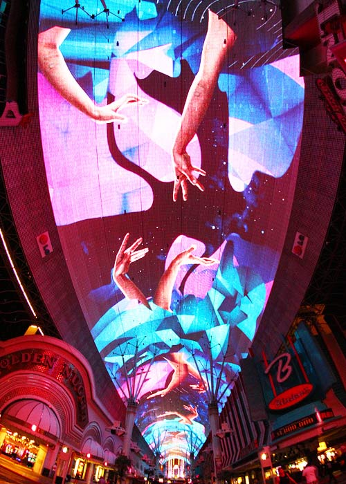 Imagine Dragons on Viva Vision Screen in Downtown Las Vegas