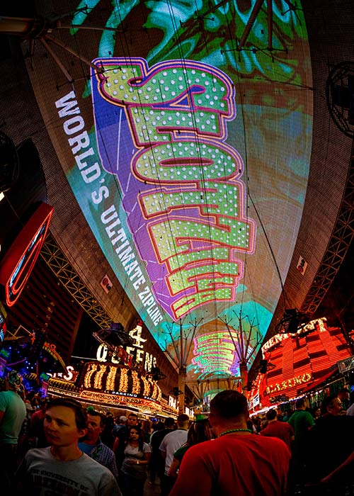 Slotzilla on the Viva Vision Screen in Downtown Las Vegas