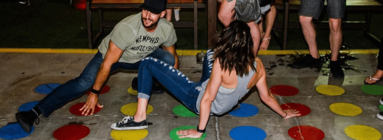 People-Playing-Twister-at-Gold-Spike-Bar-in-Las-Vegas
