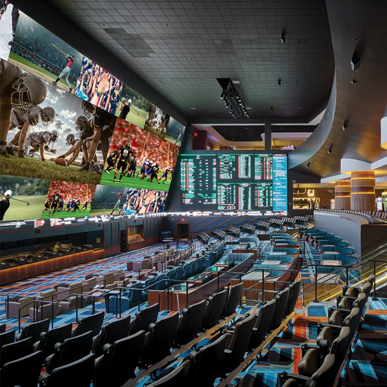 Circa Hotel's Sports Screen with Stadium Style Chairs