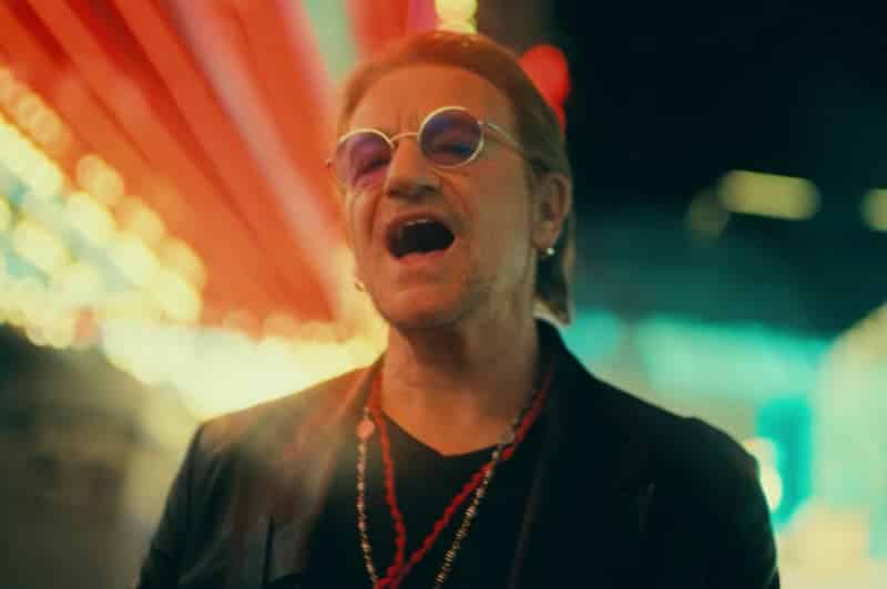 U2 Atomic City music video at fremont street