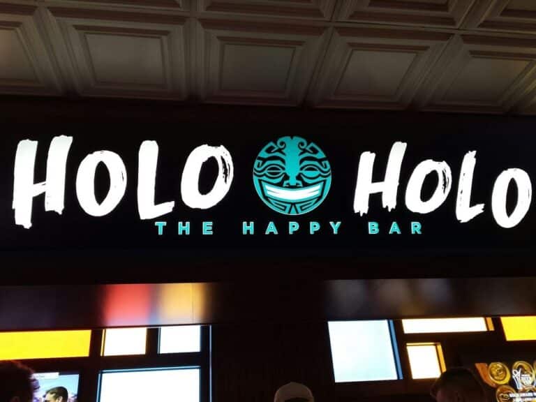 The sign for Holo Holo - The Happy Bar. Photo from Yelp. 