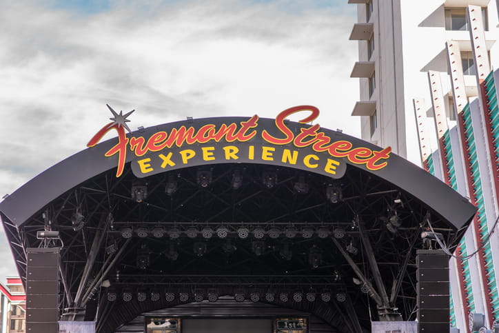 A fremont street experience stage.