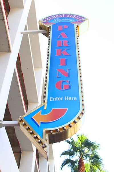 The entrance to the Parking Garage at Fremont Street Experience.