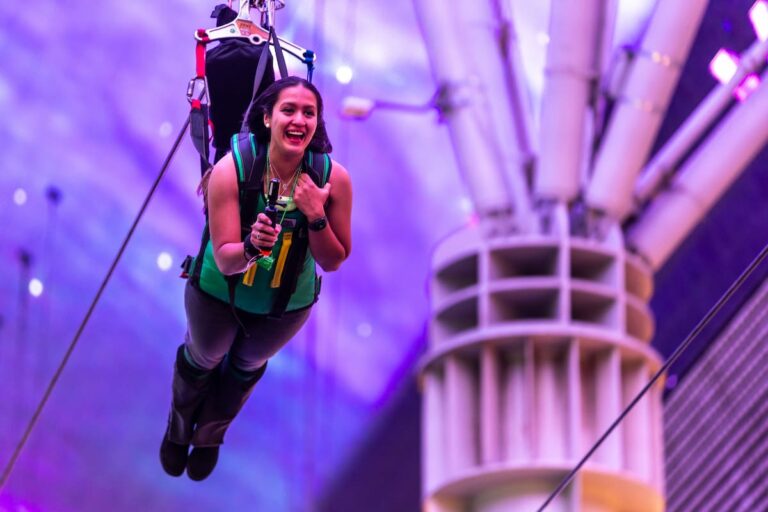 a person having fun on the slotzilla zipline