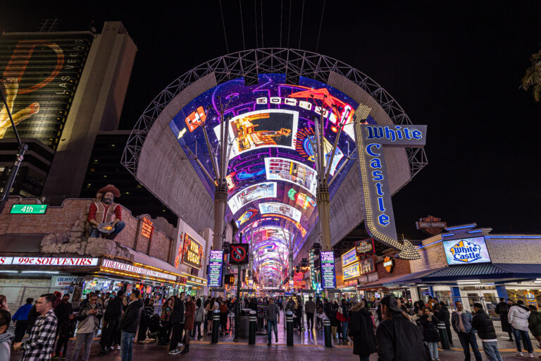 The Canopy lights in downtown Las Vegas on Fremont Street