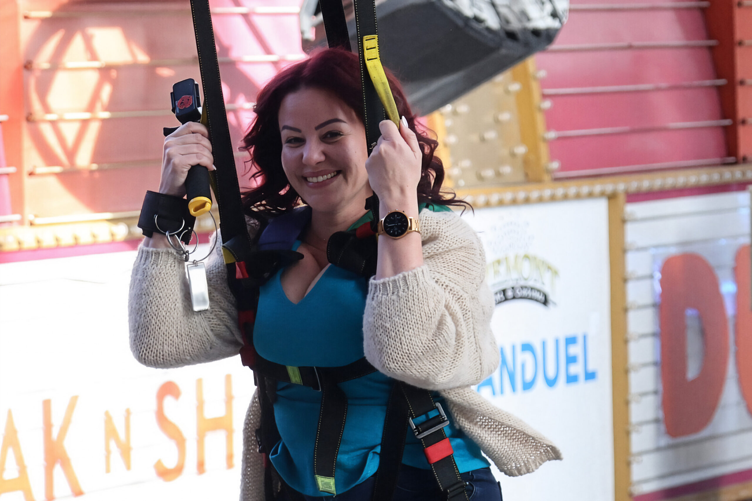 flying over Fremont on the zipline