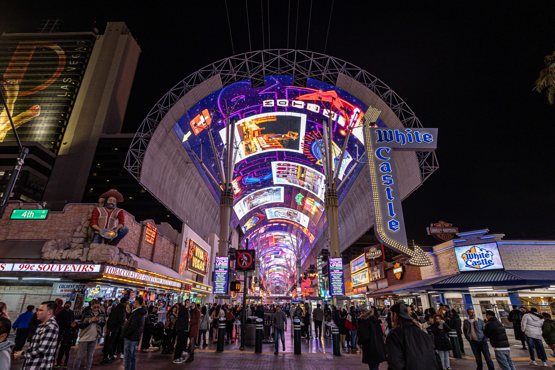 Music Reels on The Canopy at Fremont Street Experience.