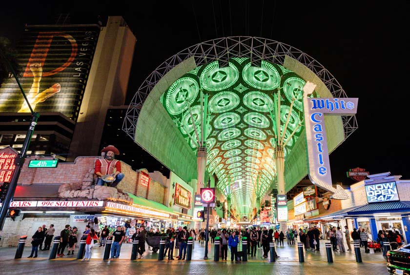 the canopy at fremont street experience nighttime